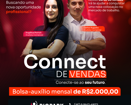 O Biopark Educação, reconhecido por sua excelência em capacitação profissional, está com inscrições abertas para o curso profissionalizante de vendas "Connect Vendas".